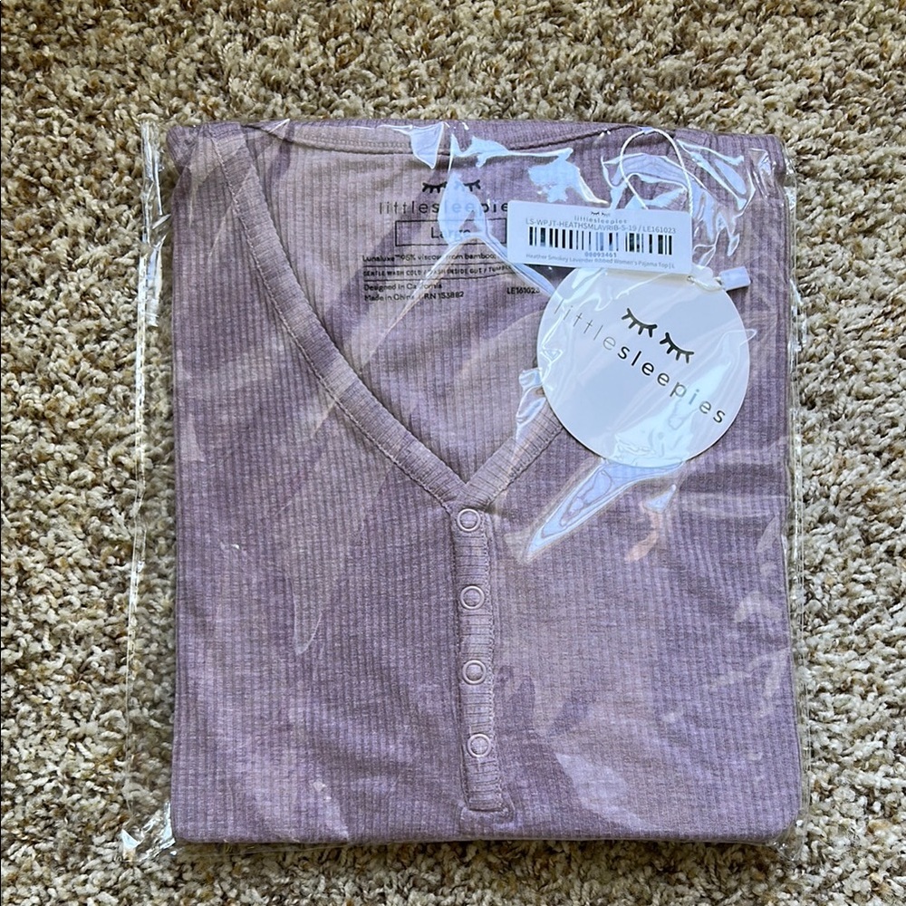 Little Sleepies Lavender Ribbed Pajama Top